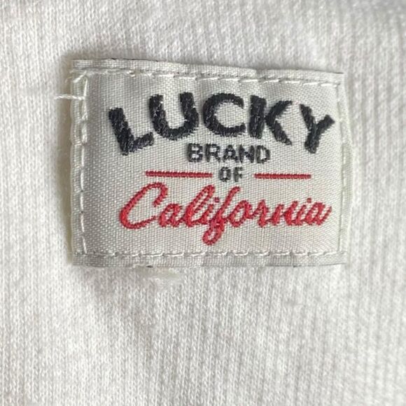 Lucky Brand Y2K Hoodie Women S/M Embroidered Boho V Neck Sweatshirt Beachy 2000s - Picture 3 of 16